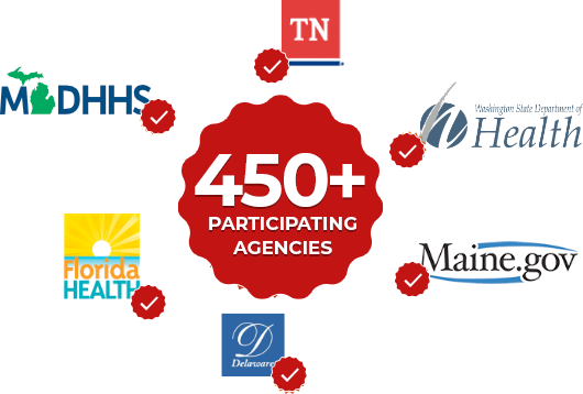 Over 450 participating agencies: Delaware, Florida, Maine, Michigan, Tennessee, and Washington